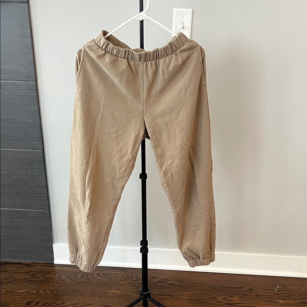Brandy Melville Tan Elastic Waist Joggers